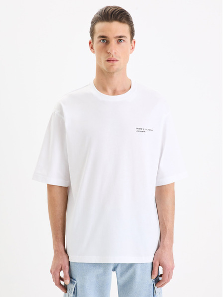 Celio Tricou alb din bumbac Celio Gesympa