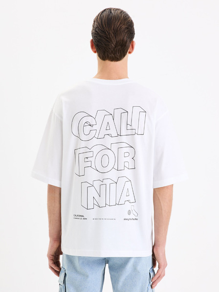 Celio Tricou alb din bumbac Celio Gesympa