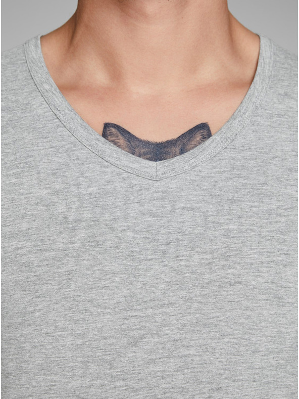 Jack & Jones Tricou Jack & Jones Basic cu dungi gri deschis