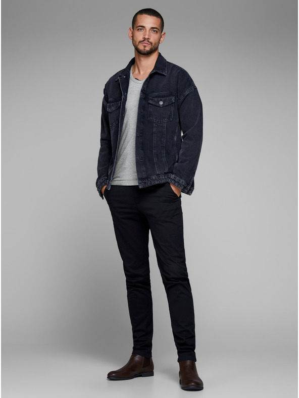 Jack & Jones Tricou Jack & Jones Basic cu dungi gri deschis