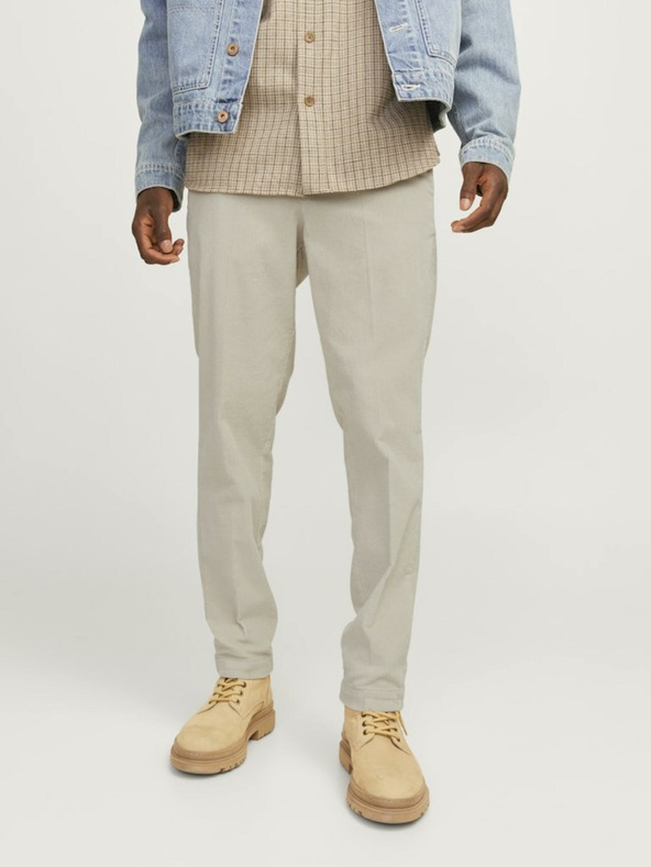 Jack & Jones Pantaloni bărbătești din catifea bej Jack & Jones Tace