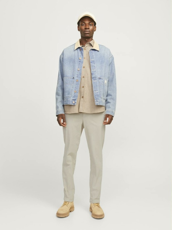 Jack & Jones Pantaloni bărbătești din catifea bej Jack & Jones Tace