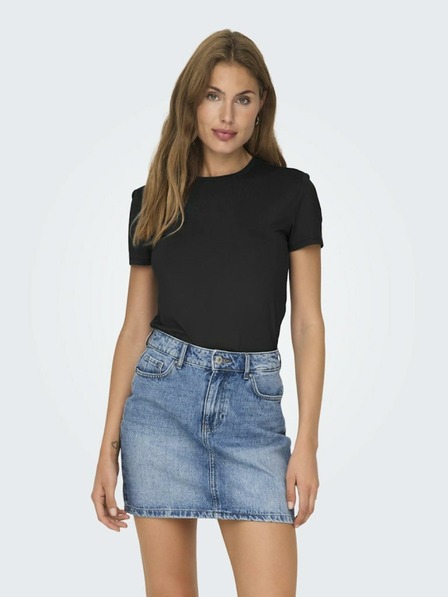 ONLY Tricou de bază negru pentru femei ONLY Lea
