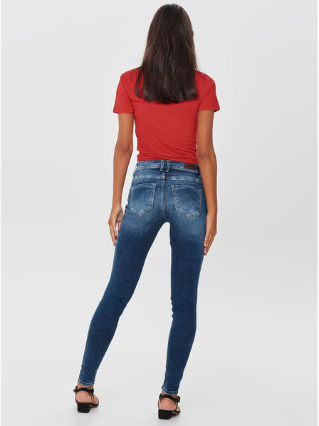 ONLY Blugi albaștri skinny fit cu efect rupt ONLY