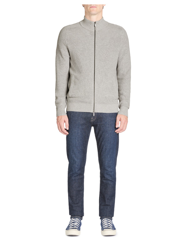 Celio Cardigan bărbătesc gri cu fermoar Celio Jeshintano