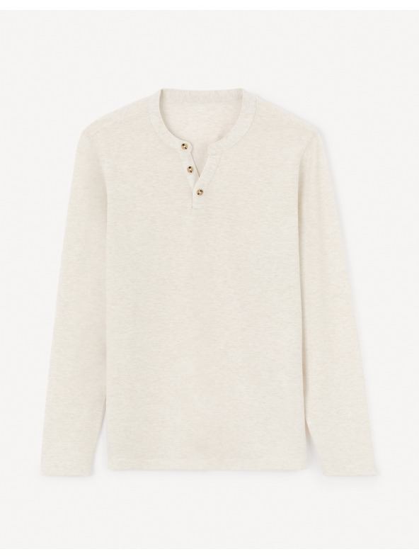Celio Tricou crem cu mânecă lungă pentru bărbați Celio Fegetiml