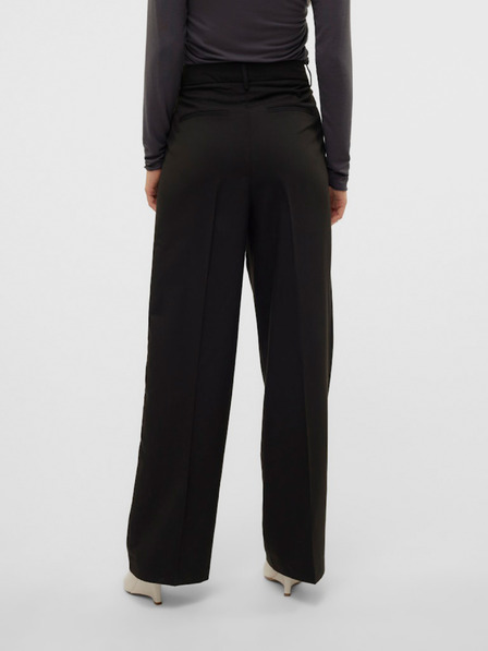 Vero Moda Pantaloni negri pentru femei cu picior lat Vero Moda Nila