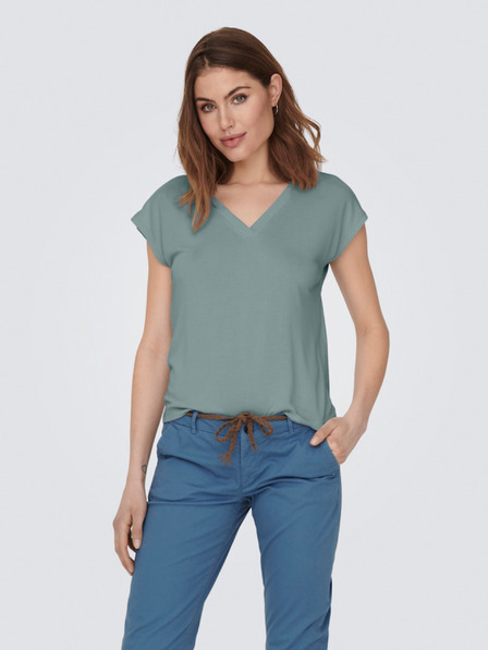 ONLY Tricou verde pentru femei ONLY Free