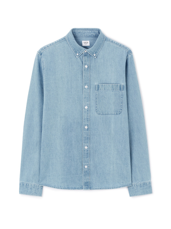 Celio Cămașă din denim albastru pentru bărbați Celio Ladenim