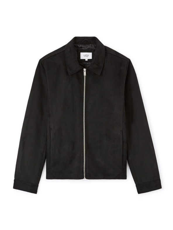 Celio Jachetă bărbătească din piele întoarsă neagră Celio Lufaster