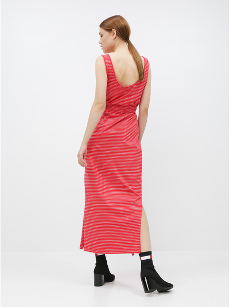 Vero Moda Rochie maxi basic cu dungi roșii, cu nasturi și fante VERO MODA Daina