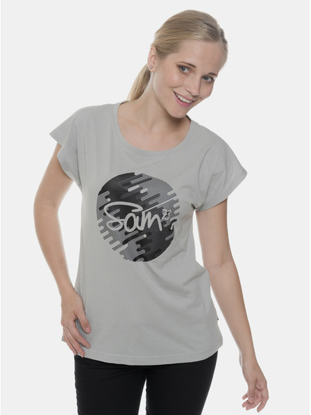 Sam 73 Tricou gri pentru femei cu imprimeu SAM 73