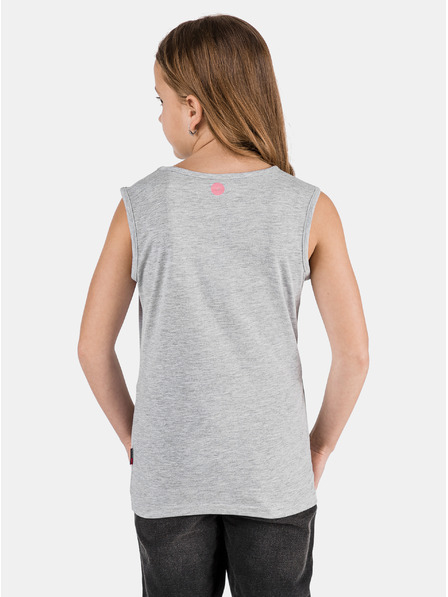 Sam 73 Tricou gri pentru fete cu imprimeu SAM 73