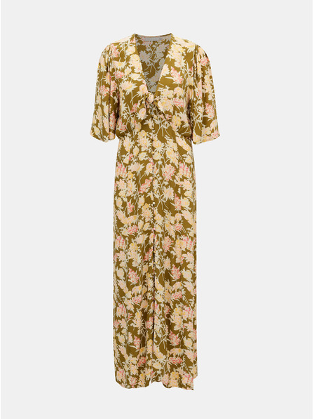 Pieces Rochie maxi florală kaki Pieces Polly