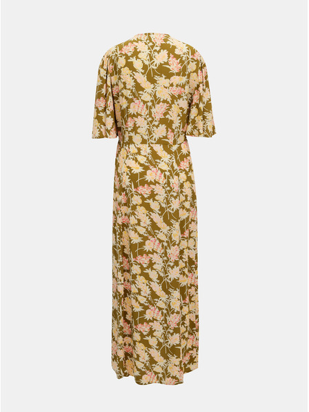 Pieces Rochie maxi florală kaki Pieces Polly