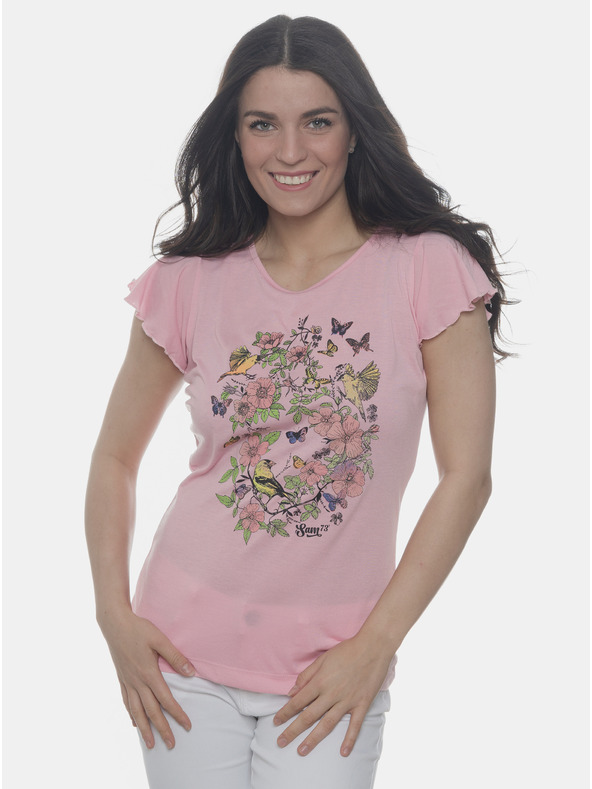 Sam 73 Tricou roz pentru femei SAM 73