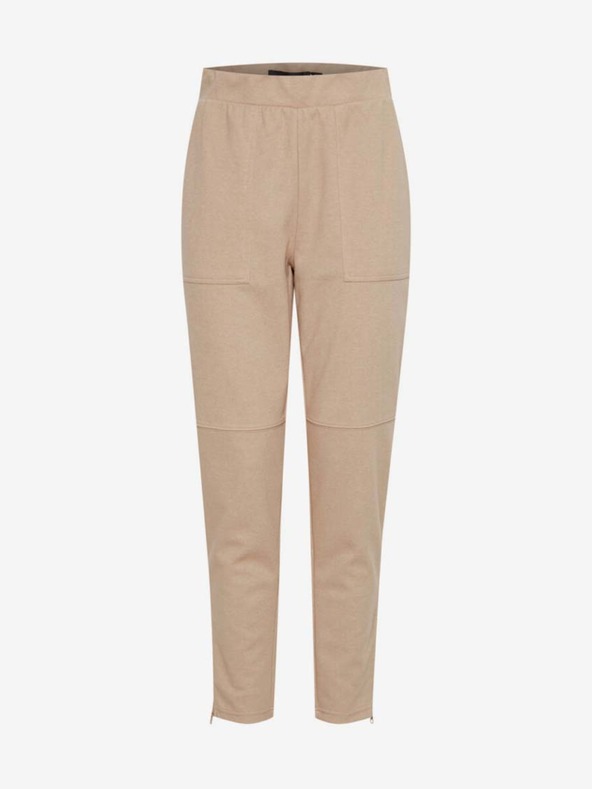 ICHI Pantaloni bej pentru femei ICHI