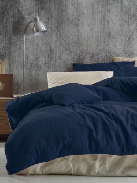 Kvalitex Husă de pilotă prelungită din muselină 140x220, 70x90cm albastru închis Kvalitex