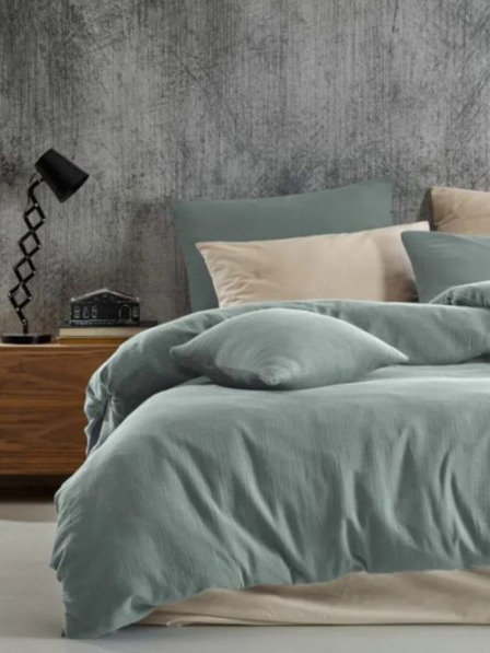 Kvalitex Lenjerie de pat franceză din muselină 240x220, 70x90cm verde deschis Kvalitex
