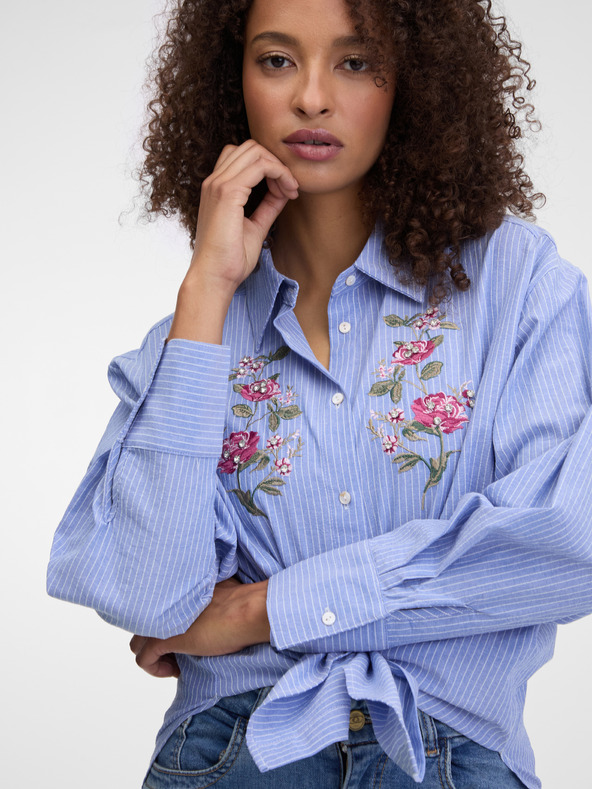 Orsay Cămașă deschisă la culoare pentru femei cu broderie ORSAY