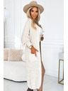 numoco Cardigan - pulover lung cu buzunare - bej