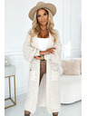 numoco Cardigan - pulover lung cu buzunare - bej