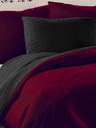 Kvalitex Lenjerie de pat din satin LUXURY COLLECTION 140x200, 70x90cm roșu-vin / negru Kvalitex