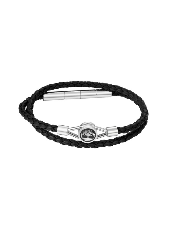 Timberland Brățară dublă din piele neagră pentru bărbați Timberland