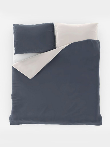 Kvalitex LUXURY COLLECTION lenjerie de pat satinată 140x200, 70x90cm gri închis / alb