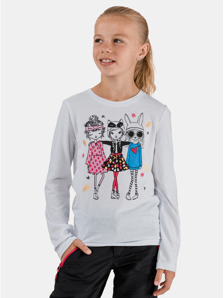 Sam 73 Tricou alb pentru fete cu imprimeu SAM 73 Camilla