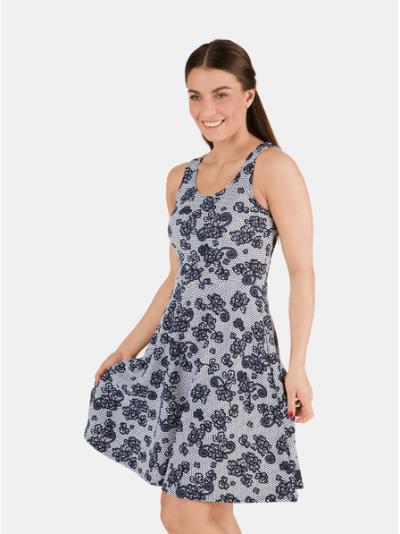 Sam 73 Rochie albastră pentru femei cu imprimeu floral și decupaj la spate SAM 73