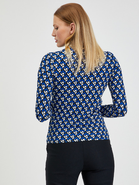 Orsay Bluză cu guler cu model albastru de damă ORSAY