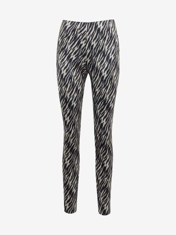 Orsay Pantaloni de damă cu model alb și negru cu finisaj de piele întoarsă ORS