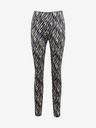 Orsay Pantaloni de damă cu model alb și negru cu finisaj de piele întoarsă ORS