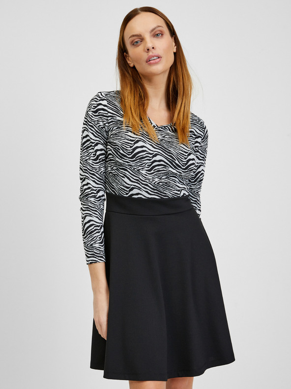 Orsay Rochie de damă cu model alb și negru ORSAY