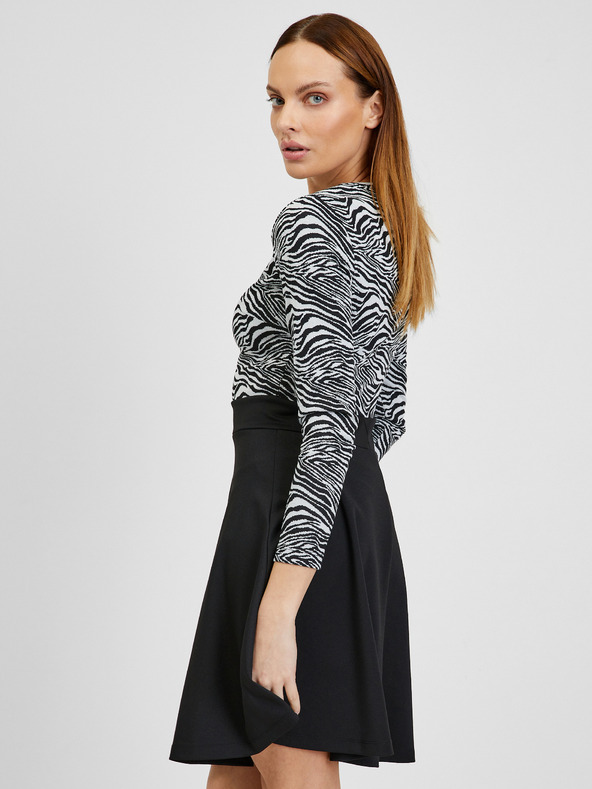 Orsay Rochie de damă cu model alb și negru ORSAY