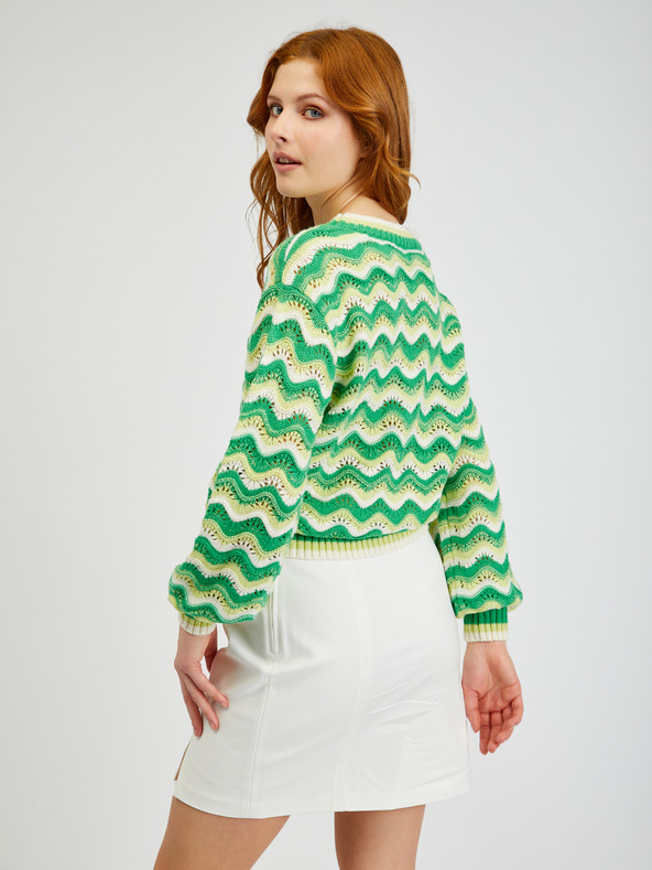 Orsay Pulover de damă cu dungi galben-verde ORSAY