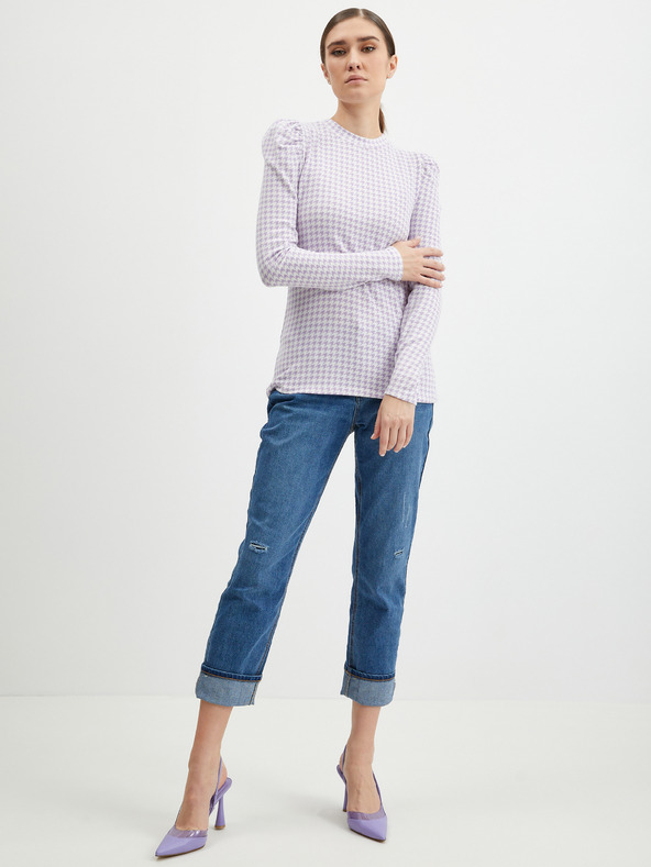 Orsay Bluză de damă violet deschis în carouri ORSAY