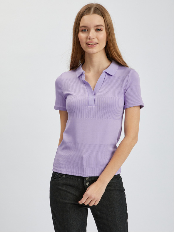 Orsay Tricou polo de damă tricotat mov deschis ORSAY