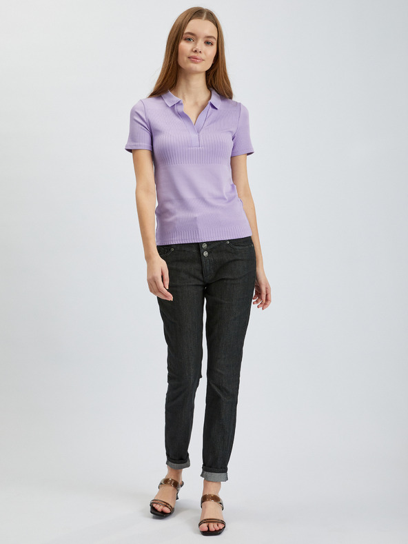 Orsay Tricou polo de damă tricotat mov deschis ORSAY