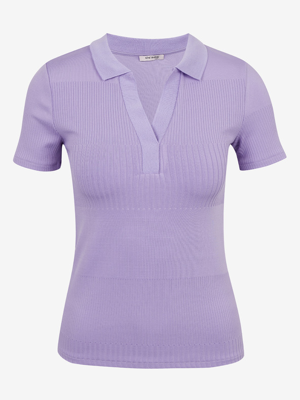 Orsay Tricou polo de damă tricotat mov deschis ORSAY
