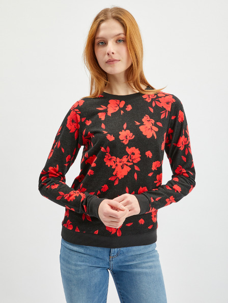Orsay Hanorac floral de damă roșu-negru ORSAY