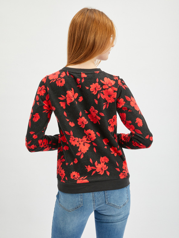 Orsay Hanorac floral de damă roșu-negru ORSAY