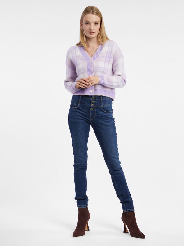 Orsay Cardigan cu carouri mov deschis pentru femei ORSAY