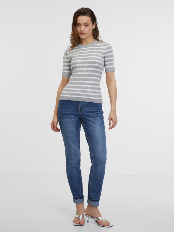 Orsay Tricou cu dungi gri deschis pentru femei ORSAY