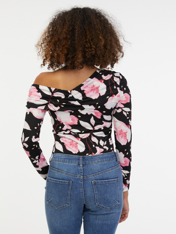 Orsay Bluză cu model floral roz și negru pentru femei ORSAY