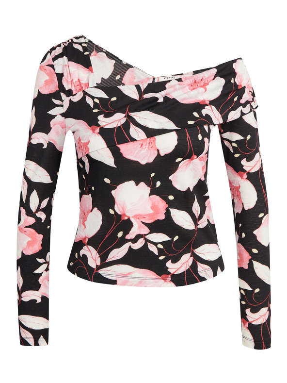 Orsay Bluză cu model floral roz și negru pentru femei ORSAY