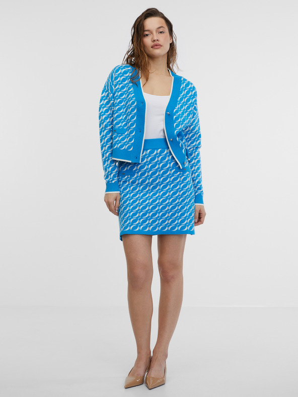 Orsay Fustă tricot cu model albastru pentru femei ORSAY