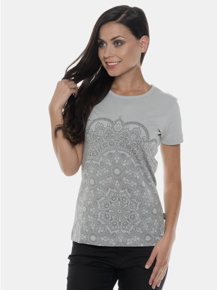Sam 73 Tricou gri deschis damă cu imprimeu SAM 73