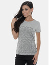 Sam 73 Tricou gri deschis damă cu imprimeu SAM 73